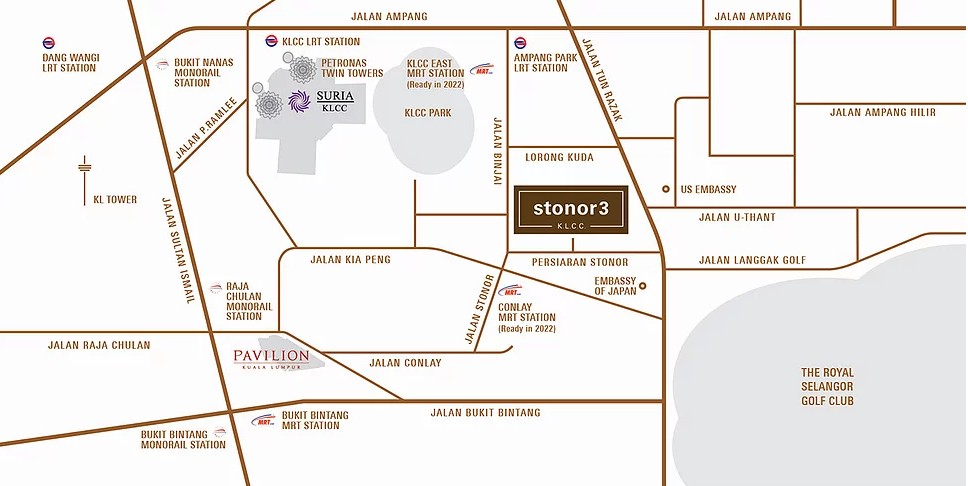 Stonor 3 is located along Persiaran Stonor, Kuala Lumpur